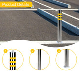 Maxbell Safety Bollard Post Sign Ports Driveway Stainless Steel Parking Barrier Pole 7.6cmx60cm with Loop