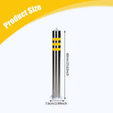 Maxbell Safety Bollard Post Sign Ports Driveway Stainless Steel Parking Barrier Pole 7.6cmx60cm with Loop