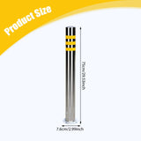 Maxbell Safety Bollard Post Sign Ports Driveway Stainless Steel Parking Barrier Pole 7.6cmx75cm
