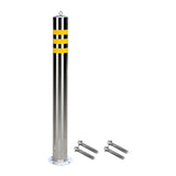 Maxbell Safety Bollard Post Sign Ports Driveway Stainless Steel Parking Barrier Pole 7.6cmx75cm with Loop