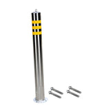 Maxbell Safety Bollard Post Sign Ports Driveway Stainless Steel Parking Barrier Pole 7.6cmx75cm with Loop