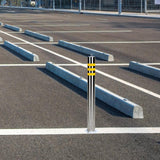 Maxbell Safety Bollard Post Sign Ports Driveway Stainless Steel Parking Barrier Pole 7.6cmx75cm with Loop