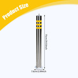 Maxbell Safety Bollard Post Sign Ports Driveway Stainless Steel Parking Barrier Pole 7.6cmx75cm with Loop