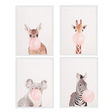 Maxbell 6 Panels Canvas Oil Paintings Wall Decor Cute Animal Art Pictures