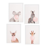 Maxbell 6 Panels Canvas Oil Paintings Wall Decor Cute Animal Art Pictures