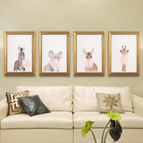 Maxbell 6 Panels Canvas Oil Paintings Wall Decor Cute Animal Art Pictures