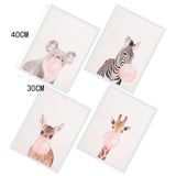 Maxbell 6 Panels Canvas Oil Paintings Wall Decor Cute Animal Art Pictures