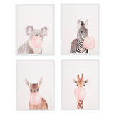 Maxbell 6 Panels Canvas Oil Paintings Wall Decor Cute Animal Art Pictures