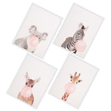 Maxbell 6 Panels Canvas Oil Paintings Wall Decor Cute Animal Art Pictures