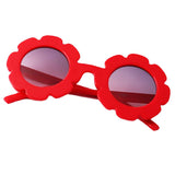 Cute Sun Flower Kids Baby Boy Girl Soft Plastic UV400 Sunglasses Red + Black