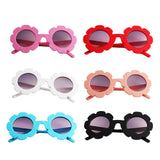 Cute Sun Flower Kids Baby Boy Girl Soft Plastic UV400 Sunglasses Red + Black