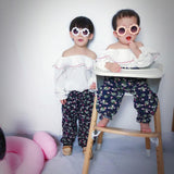 Stylish Flower Kids Baby Boy Girl Soft Plastic UV400 Sunglasses Red + Pink