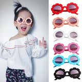 Cute Sun Flower Kids Baby Boy Girl Soft Plastic UV400 Sunglasses Red + Pink