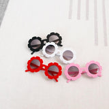 Cute Sun Flower Kids Baby Boy Girl Soft Plastic UV400 Sunglasses Red + Pink