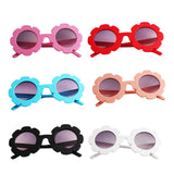 Stylish Flower Kids Baby Boy Girl Soft Plastic UV400 Sunglasses Red + Pink