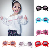 Stylish Flower Kids Baby Boy Girl Soft Plastic UV400 Sunglasses Red + Pink