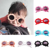 Cute Sun Flower Kids Baby Boy Girl Soft Plastic UV400 Sunglasses Red + Pink