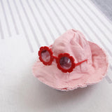 Cute Sun Flower Kids Baby Boy Girl Soft Plastic UV400 Sunglasses Red + Pink