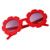 Cute Sun Flower Kids Baby Boy Girl Soft Plastic UV400 Sunglasses Red + Pink