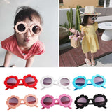 Stylish Flower Kids Baby Boy Girl Soft Plastic UV400 Sunglasses Red + Pink