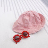 Cute Sun Flower Kids Baby Boy Girl Soft Plastic UV400 Sunglasses Red + Pink