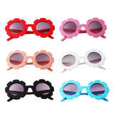 Cute Sun Flower Kids Baby Boy Girl Soft Plastic UV400 Sunglasses Red + Black