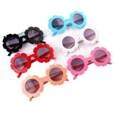 Cute Sun Flower Kids Baby Boy Girl Soft Plastic UV400 Sunglasses Red + Black