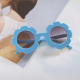 Maxbell Cute Sun Flower Kids Baby Boy Girl Soft Plastic UV400 Sunglasses Blue - Aladdin Shoppers