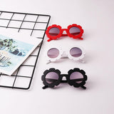 Cute Sun Flower Kids Baby Boy Girl Soft Plastic UV400 Sunglasses Red + Black