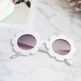 Maxbell Cute Sun Flower Kids Baby Boy Girl Soft Plastic UV400 Sunglasses White - Aladdin Shoppers