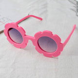 Cute Sun Flower Kids Baby Boy Girl Soft Plastic UV400 Sunglasses Red + Pink
