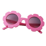Cute Sun Flower Kids Baby Boy Girl Soft Plastic UV400 Sunglasses Red + Pink
