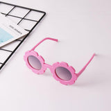 Cute Sun Flower Kids Baby Boy Girl Soft Plastic UV400 Sunglasses Red + Pink