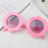 Cute Sun Flower Kids Baby Boy Girl Soft Plastic UV400 Sunglasses Red + Pink