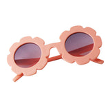 Stylish Flower Kids Baby Boy Girl Soft Plastic UV400 Sunglasses Red + Pink