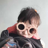Stylish Flower Kids Baby Boy Girl Soft Plastic UV400 Sunglasses Red + Pink