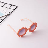 Stylish Flower Kids Baby Boy Girl Soft Plastic UV400 Sunglasses Red + Pink