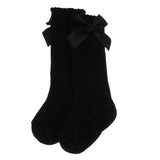 Maxbell Maxbell Baby Girls knee High Socks Bowknot Toddler Babies School Socks 2-4T Black