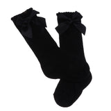 Maxbell Maxbell Baby Girls knee High Socks Bowknot Toddler Babies School Socks 2-4T Black