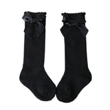 Maxbell Maxbell Baby Girls knee High Socks Bowknot Toddler Babies School Socks 2-4T Black