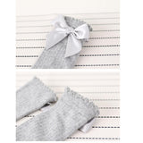 Maxbell Maxbell Baby Girls knee High Socks Bowknot Toddler Babies School Socks 0-2T Gray