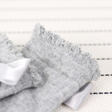 Maxbell Maxbell Baby Girls knee High Socks Bowknot Toddler Babies School Socks 0-2T Gray