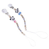 Maxbell 2 Pieces Baby Cartoon Chain Letter Chain Wooden Teething Pacifier Holder