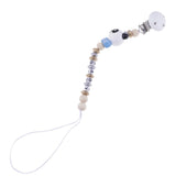 Maxbell 2 Pieces Baby Cartoon Chain Letter Chain Wooden Teething Pacifier Holder