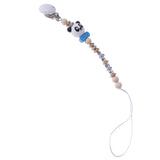 Maxbell 2 Pieces Baby Cartoon Chain Letter Chain Wooden Teething Pacifier Holder