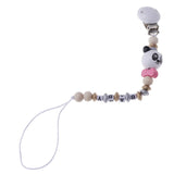 Maxbell 2 Pieces Baby Cartoon Chain Letter Chain Wooden Teething Pacifier Holder