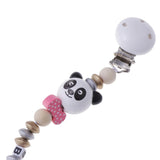 Maxbell 2 Pieces Baby Cartoon Chain Letter Chain Wooden Teething Pacifier Holder