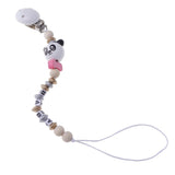 Maxbell 2 Pieces Baby Cartoon Chain Letter Chain Wooden Teething Pacifier Holder