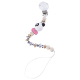 Maxbell 2 Pieces Baby Cartoon Chain Letter Chain Wooden Teething Pacifier Holder