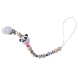 Maxbell 2 Pieces Baby Cartoon Chain Letter Chain Wooden Teething Pacifier Holder